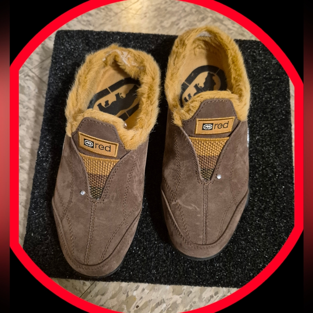 Ecko Red Suede Leather Slip On House Slippers/Shoes